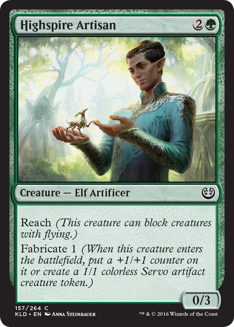 Highspire Artisan. Card art by Anna Steinbauer.
